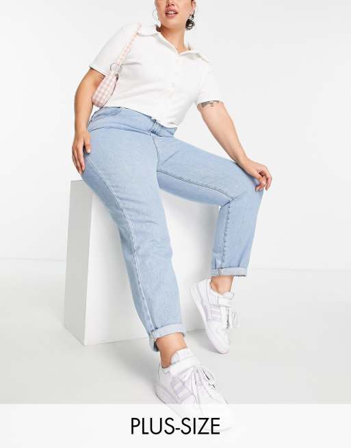 DTT Plus Lou mom jeans in vintage black, ASOS