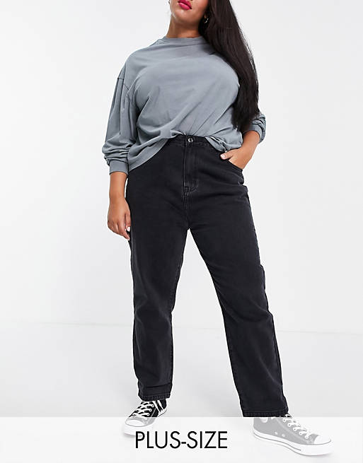 DTT Plus - Lou - Mom jeans in vintage zwart 