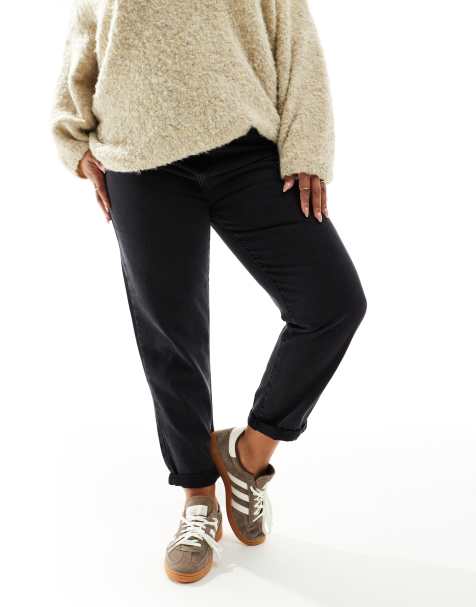 DTT Plus - Lou - Mom jeans nero slavato - view 1