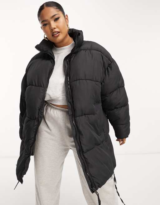 Asos black 2025 padded coat