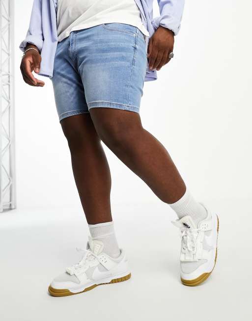 DTT Plus slim fit denim shorts in light blue, 4 of 4