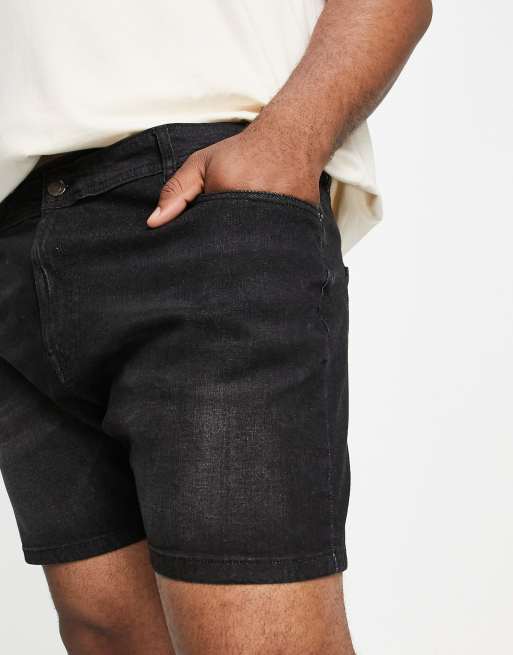 Plus black denim shorts clearance