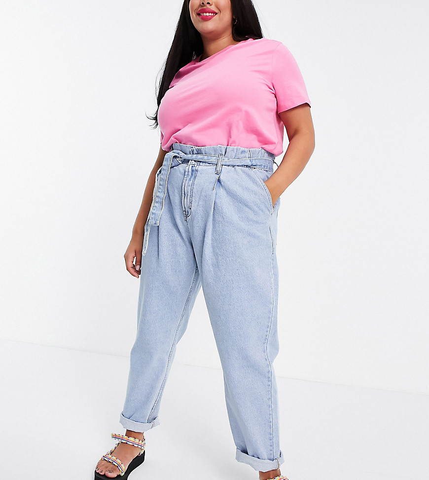 Plus-size jeans by Don%27t Think Twice Treat your lower half High rise Paper-bag waist Functional pockets Rolled hem Regular fit