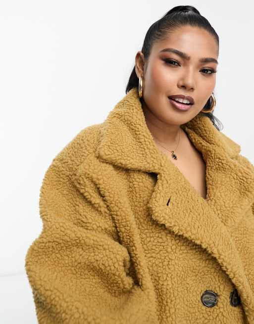 Asos design best sale teddy coat