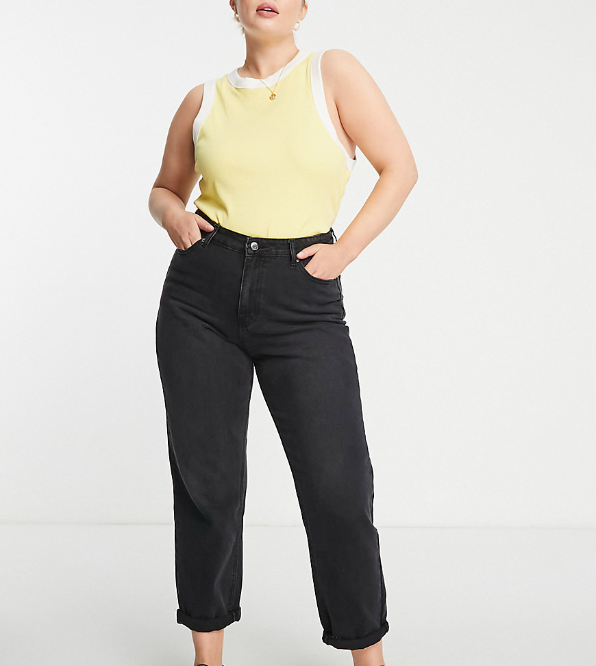 Don't Think Twice Plus DTT Plus Veron relaxed fit mom jeans in washed black