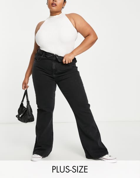 DTT Plus Lou mom jeans in vintage black, ASOS