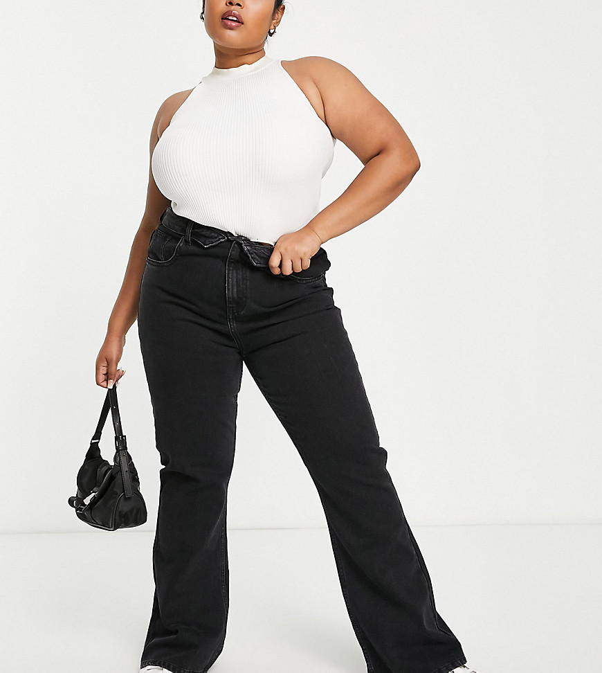 Plus-size jeans by Don%27t Think Twice Wear wash repeat High rise Folded waist Five pockets Flared skinny fit