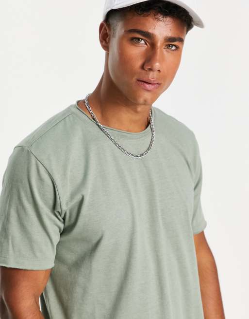 DTT raw edge t-shirt in mint green | ASOS