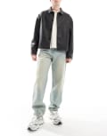 [Don't Think Twice] DTT rigid baggy fit jeans in light blue vintage tint W28 L32 BLUE