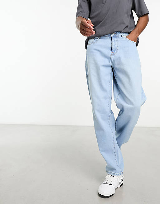 DTT rigid baggy fit jeans in light blue | ASOS