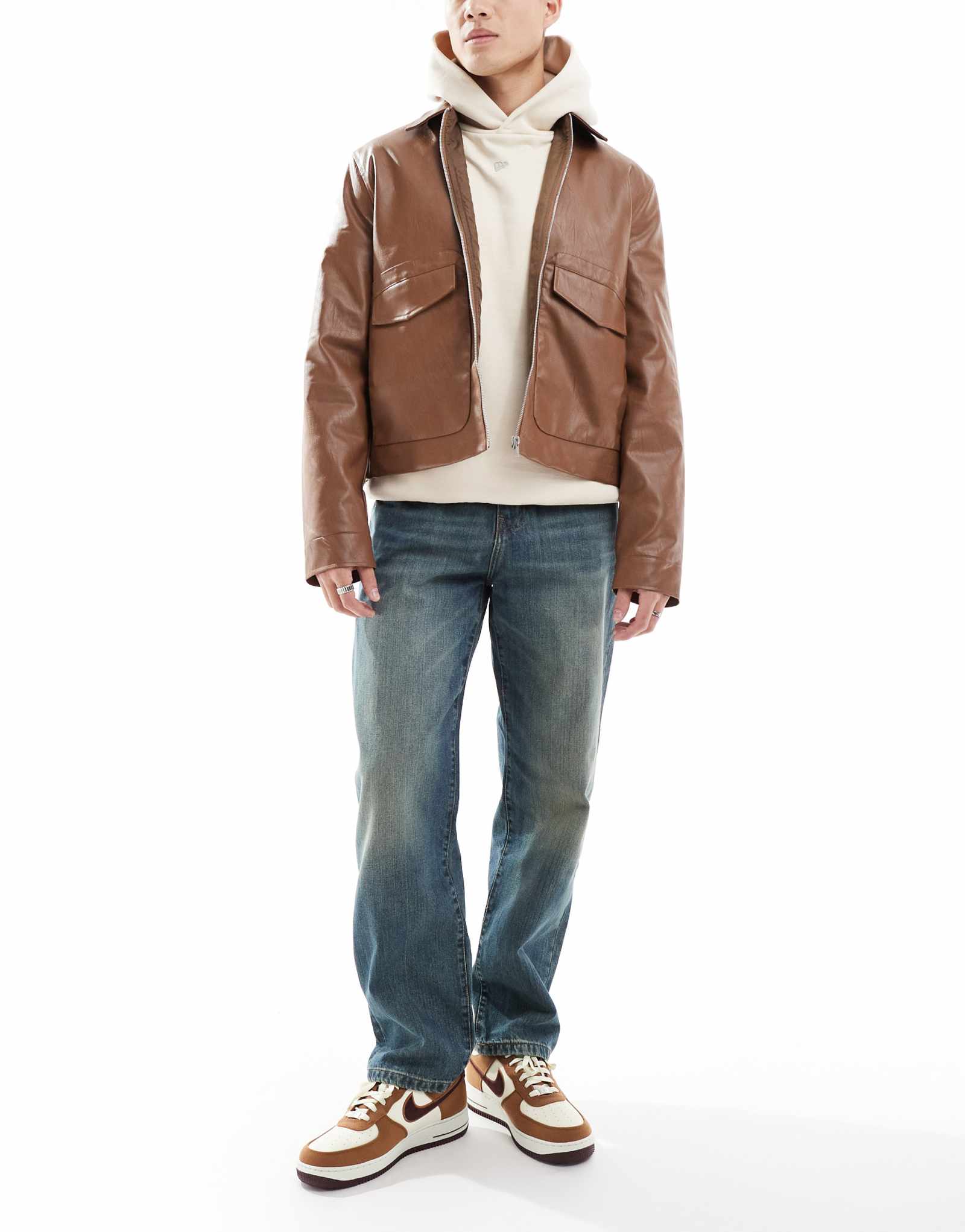 Жесткие мешковатые джинсы DTT средне-синего винтажного оттенка