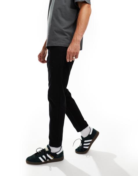 DTT rigid cropped tapered fit jeans in black - view 1