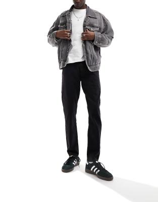 Don't Think Twice Dtt Rigid Slim Fit Jeans In Washed Black In Black