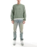 [Don't Think Twice] DTT rigid straight fit jeans in light blue vintage tint W30 L32 BLUE