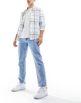 DTT rigid straight fit jeans in light blue - ASOS Price Checker