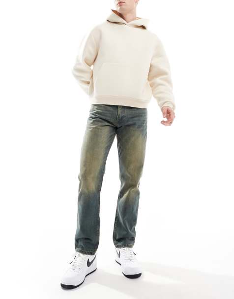 DTT rigid straight fit jeans in mid blue vintage tint - view 1