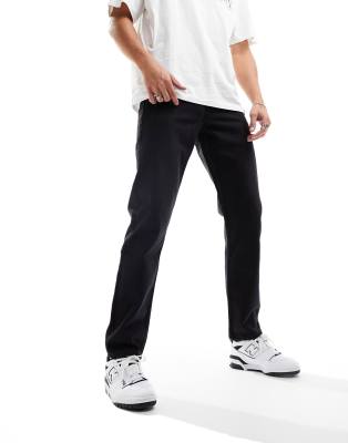 Don't Think Twice Dtt Rigid Slim Fit Jeans In Washed Black In Black