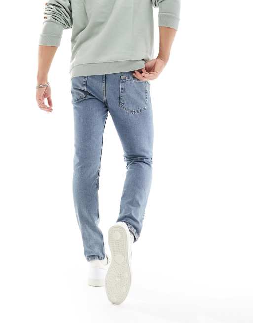 DTT rigid slim fit jeans in light blue