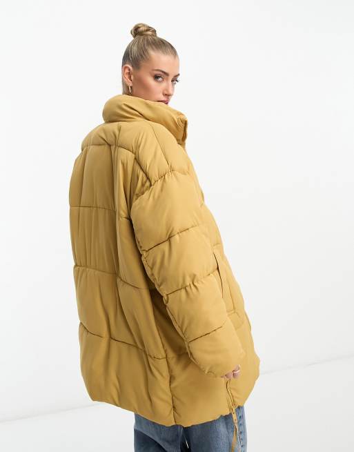 DTT Sarah longline puffer jacket in beige