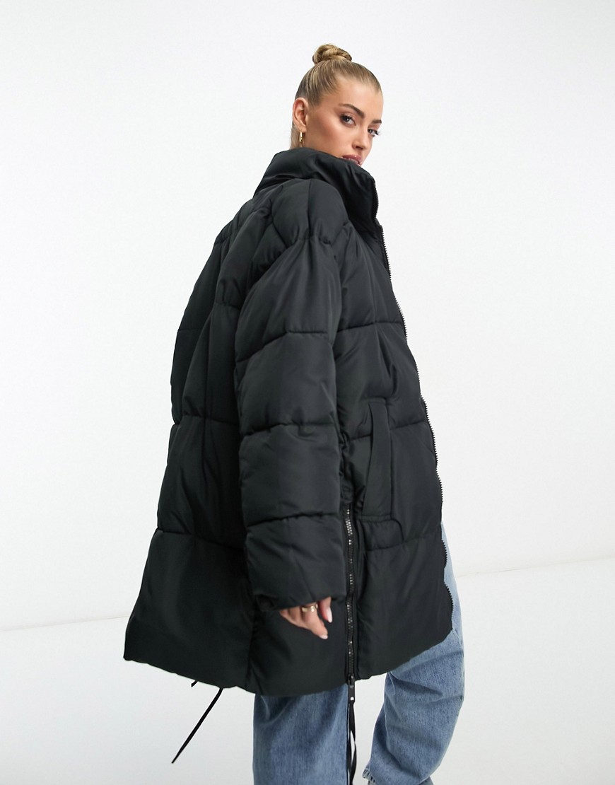 DTT Sarah longline puffer jacket in black