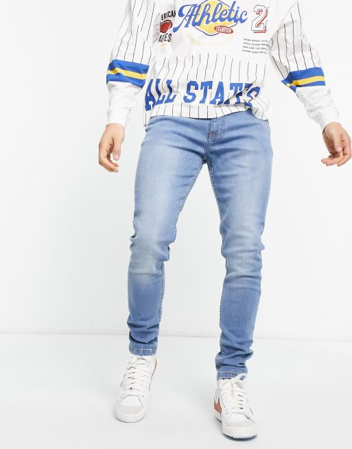 DTT – Schmal geschnittene Jeans in Hellblau 