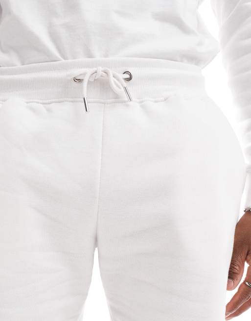 DTT - Set met hoodie zonder sluiting en short in wit, 2 van 4