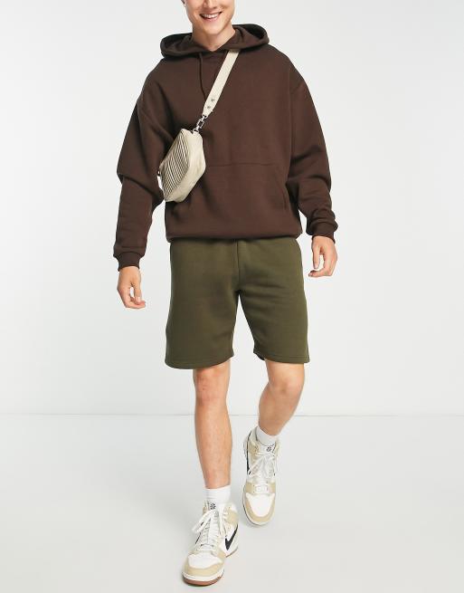DTT - Short en jersey coupe slim - Kaki 