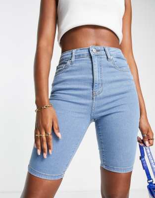 High waisted skinny sales denim shorts