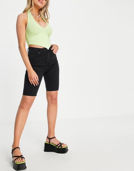 DTT skinny denim shorts in washed black ASOS