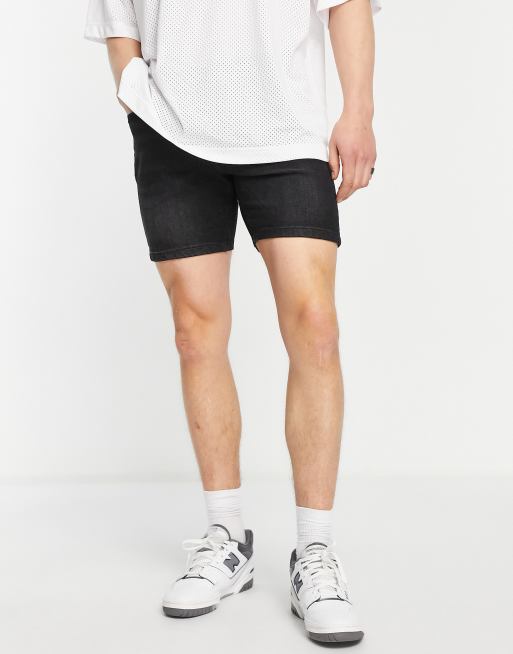 DTT - Skinny-denimshorts i forvasket sort , 2 af 4