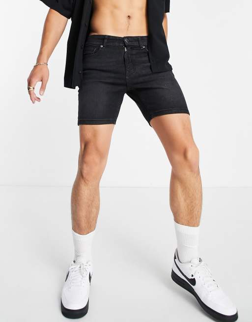 Mens black 2025 skinny shorts