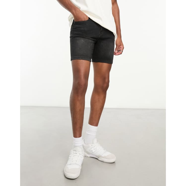 Mens black outlet skinny shorts