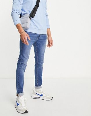 DTT skinny fit jeans in mid blue