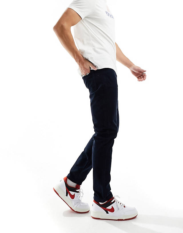 Don't Think Twice - DTT slim fit cord trousers in dark navy