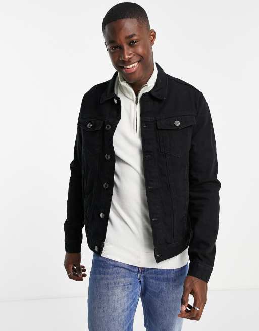 Black muscle sale fit denim jacket