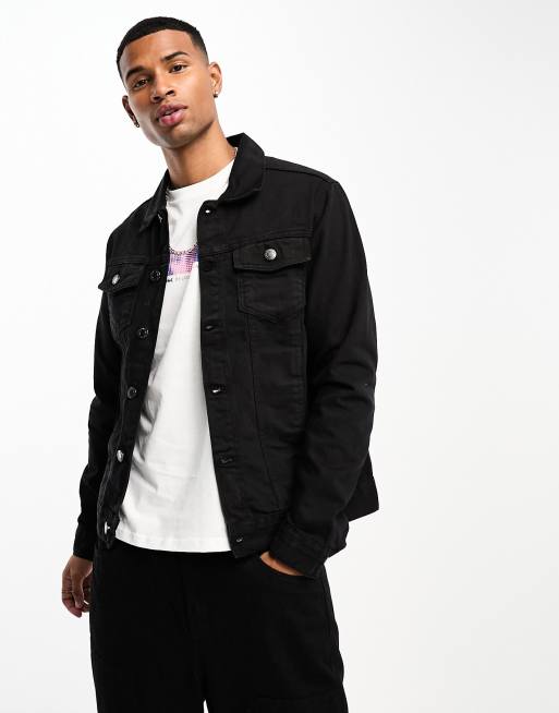 Black jean best sale jacket asos