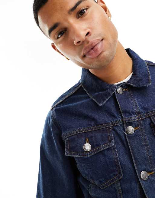 DTT slim fit denim jacket in dark blue | ASOS