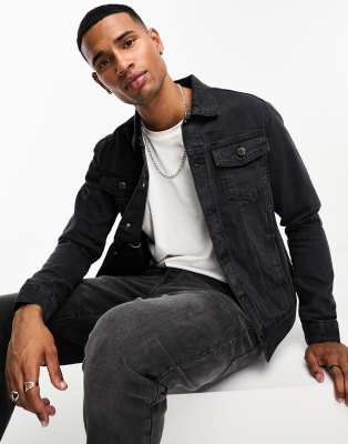 DTT slim fit denim jacket in gray