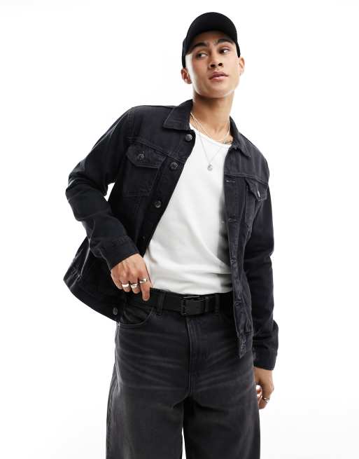 DTT slim fit denim jacket in grey | ASOS