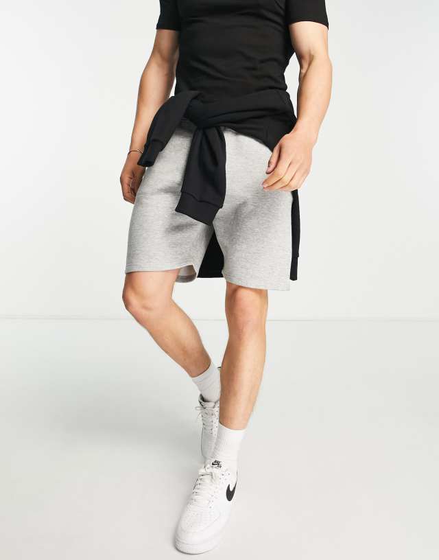 DTT slim fit jersey shorts in light gray heather