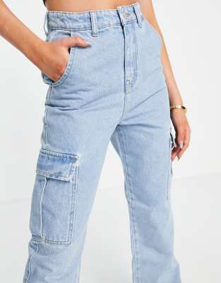 blue jeans with cargo pockets