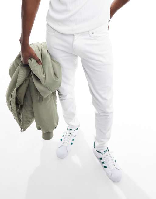 DTT – Stretch-Jeans in Weiß mit engem Schnitt