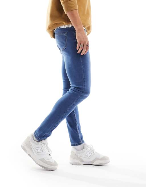 DTT – Stretch-Jeans mit engem Schnitt in Mittelblau