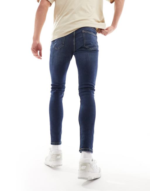 DTT stretch skinny fit jeans in mid blue