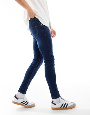 Don't Think Twice DTT stretch skinny fit jeans in dark blue