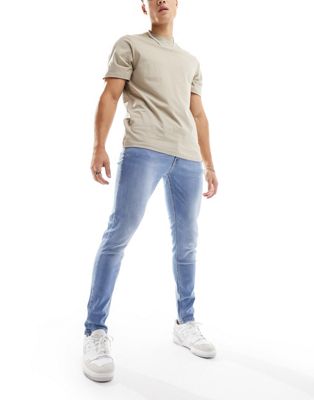 Shop Don't Think Twice Dtt Stretch Skinny Fit Jeans In Light Blue