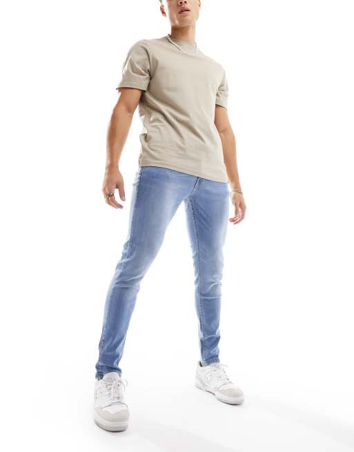 DTT stretch skinny fit jeans in light blue | ASOS