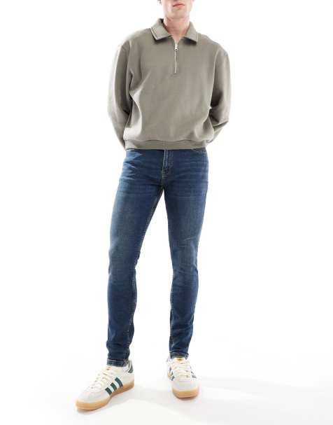 DTT stretch skinny jeans in dark blue - view 1