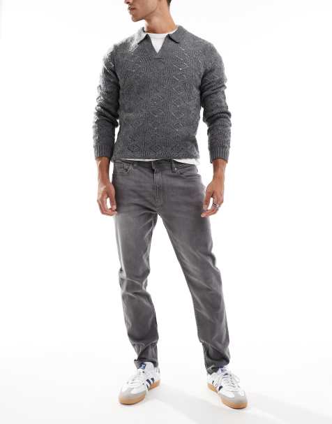 DTT stretch slim fit jeans in grey - view 1