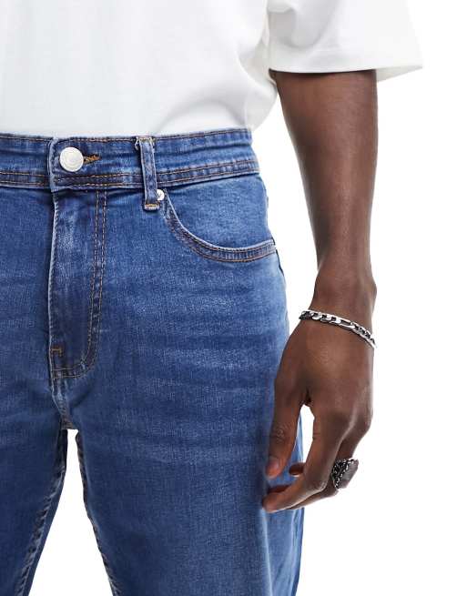 DTT stretch slim fit jeans in mid blue, 3 of 5
